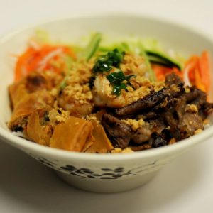 Bun Special (Noodle Bowl with Grilled Pork, Shrimps and Pork Spring Roll)