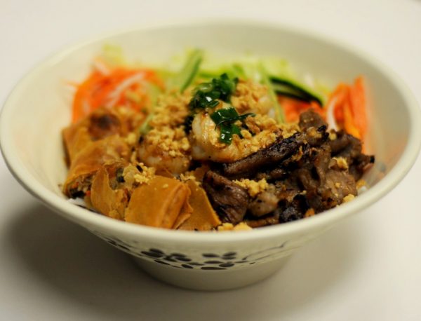 Bun Special (Noodle Bowl with Grilled Pork, Shrimps and Pork Spring Roll)
