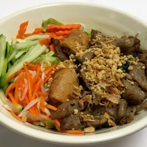 Bun Thit Nuong Cha Gio (Noodle Bowl with Grilled Pork and Spring Rolls)