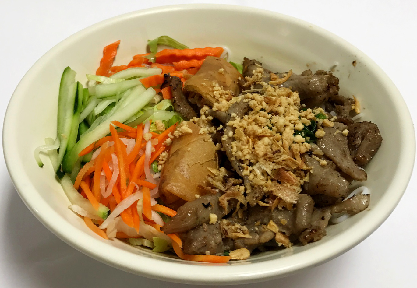Bun Thit Nuong Cha Gio (Noodle Bowl with Grilled Pork and
